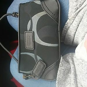 Coach black wristlet